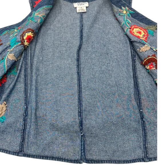 Carroll Reed Vintage Embroidered Denim Vest Women's Size 8-Excellent - Picture 9 of 11